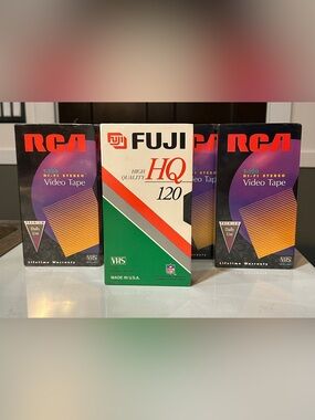 Video Tapes VHS Sealed RCA Fuji Recording VCR Video New Old Stock Lot of 5 New